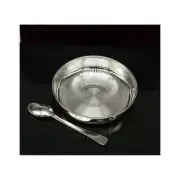 999Silver Plate with Spoon Vessel Utensils Ideal Gift for Adult Home Kitchen Use