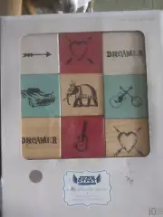 Pottery Barn Junk Gypsy Wood Dreamer Blocks Baby Blocks NEW