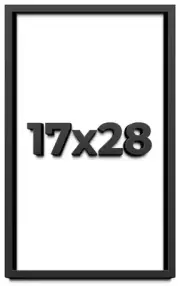 17x28 Shadow Box Frame Black | 1 inches Deep Real Wood Contemporary Shadowbox Di