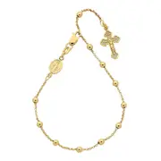 9kt Yellow Gold Silver Infused Rosary Bead Bracelet