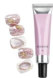 Solid Nail Tips Gel | Multifunctional Builder Nail Gel | Strong Press on Nail Adhesive, Long Lasting Transparent UV Nail Glue for Women Girls