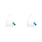 2PK Immerse Bathroom 260x90 mm Shower Soap & Shampoo/Conditioner Organiser White