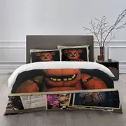 Bed Sheets g1370 Five Nights at Freddy's Bedding Sets Bed Cartoon Duvet Cover Lightweight 3 Piece Bet Sets for Kids Boys Girls (1 Duvet Cover and 2 Pi