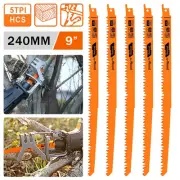 5Pcs High Carbon Steel Assorted Reciprocating Saw Blades Set Metal Wood StUyP