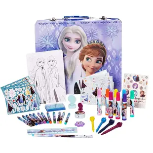 預購🚀空運🚀 美國迪士尼 冰雪奇緣 艾莎 安娜 公主 FROZEN elsa 鐵盒玩具 彩色筆 繪畫 蠟筆 文具 貼紙