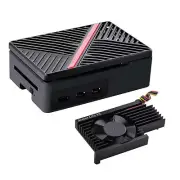 Case for Raspberry Pi 5 Pi 5 ABS Case with Armor Lite V5 Heatsink Fan for Ras...