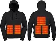 [KUMADAI] Heated Pullover Hoodie Unisex Heated Coat Warming Heated Sweatshirt with Hood USB Charging Heated Clothing Windproof