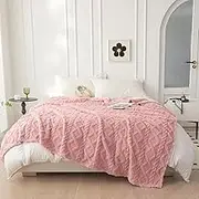 KEAYOO Fluffy Cuddly Blanket Made of Incredibly Soft Microfibre – Versatile and Easy-Care Blanket – Ideal as a Sofa Blanket and Bed Throw, Good Gifts (Pink, 150 x 200 cm)