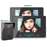 7" Wireless Video Doorbell Intercom IR Night Vision Camera 2Monitor AU Stock