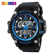 SKMEI 1283 Quartz Digital Watch Men Military Waterproof Sports Mens Watches Luxury Brand Reloj two Time Electronic Wristwatches 1283 balck blue