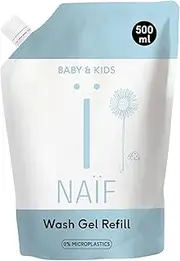 Naif Cleansing Shower Gel for Baby & Child Refill Pack, Fill Your Empty Shower Gel Bottle with Our New Refill Bag, with Natural Ingredients, such as Cotton Seed Oil, 500 ml