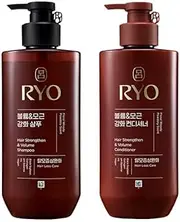 Hair Strengthen & Volume Shampoo 480ml & Conditioner 480ml with Korean Ginseng & Caffeine - Volumizing and Revitalizing for Fine Hair, Anti Loss Care, Strengthening hair roots. Korean Hair Loss Care Set for Ryo.