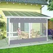 Outdoor Transparent PVC Waterproof Tarpaulin Curtain with Grommets Pergola Porch Patio Gazebo Balcony Transparent Rain Panel Partition 4.5*2.5m