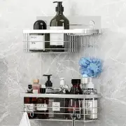 Shower Caddy and Soap Dish with Hooks Shower Shelf Shower Organizer, No Drilling