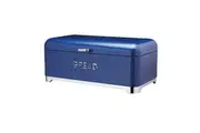 Lovello Carbon Steel Textured Bread Bin Container 42x22cm Midnight Blue