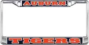 Auburn University Tigers Silver Metal License Plate Frame