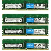 Crucial 64GB (4X16GB) DDR4 2400MHz PC4-19200 2RX8 ECC UDIMM Memory CT16G4WFD824A