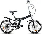 WWCEEM 20 Inch Variable Speed Folding Bicycle, Children Mountain Bike Boy and Girl Bicycle Women Pedal Bicycle Student Men and