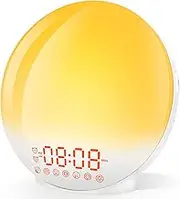 Sunrise Alarm Clock Wake Up Light For Kids, Alarm Clocks For Bedrooms, Light Alarm Clock For Heavy Sleepers Adults, Loud Alarm Clock& 7 Sounds, Dual Alarms, Snooze, FM Radio, Sleep Aid, Ideal for Gift