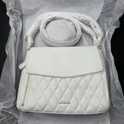 Vera Bradley Quilted Cara Convertible Leather Shoulder Crossbody Bag White NWT