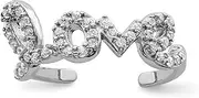 [JewelryWeb] 925 Sterling Silver Polished CZ Simulated Diamond Love toe ring