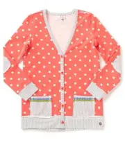 Matilda Jane HANG TIME Cardigan 14 Sweater Orange Polka Dot Girl's 435 NWT