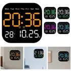 Adjustable Brightness LED Wall Clock with Temperature Date Week Display