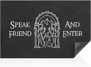 AAZZKANG Funny Door Mats Outdoor Welcome Mat with Non Slip Rubber Backing Easy to Clean Speak Friend and Enter Doormat for Indoor,Entryway,Front Door