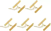 10Set Ribbon Crimp Clamp Ends with Lobster Claw Clasps & Extension Chain, 40Mm C