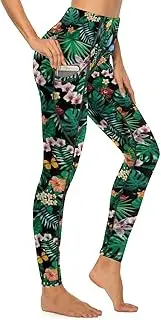 [Cerburny] High Waisted Exercise Yoga Pants with Pockets Workout Leggings for Women Running Pants