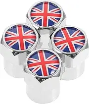 GANAZONO 4Pcs UK Flag Valve Stem Caps Durable Wheel Caps for Cars Suvs and Trucks Stylish Auto Tire Valve Accessories Unique and Practical Design
