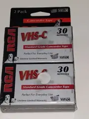 RCA VHS-C 30 Minutes Standard Grade Camcorder Tape 2 Pack * Brand New NIP