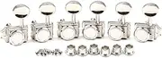 6 Inline Vintage Guitar Locking Tuners Tuning Pegs Keys Heads Set for Electric Guitar Left Hand Silver 6 PCS