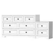 ALFORDSON 7 Chest of Drawers Bedside Table Set White