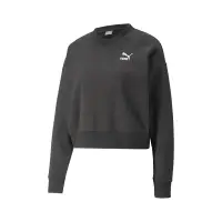 在飛比找PChome24h購物優惠-Puma 短版上衣 Classics Crew Neck 黑