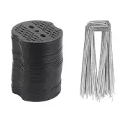 Galvanized Garden Staple Set with Gaskets and Pick Hook Secure Landscaping Tool