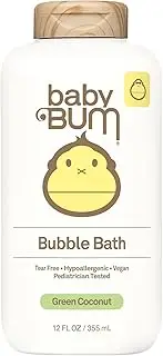 Sun Bum Baby Bum Bubble Bath | Tear Free Foaming Bubble Bath for Sensitive Skin with White Ginger| Green Coconut Fragrance | Gluten Free and Vegan | 12 FL OZ, 1 count
