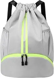 Zxpjkyu Gym Drawstring Backpack Swimming Bag Fitness Bag Sports Gym Bag for Beach Hiking