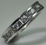 4 ct tw Eternity Ring Simulant Imitation Moissanite Sterling Silver Size 5