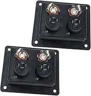 Mobestech 2Pcs Speaker Terminal Plate for Subwoofer Box Binding Post Connectors with Double Mounting Holes for Stage Speakers Heat Dissipation and Shock Resistance