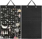 SunBlue Wall-Mounted Earring Organizer – Premium Felt Jewelry Holder with Large Capacity for 300 Pairs, Includes 20 Hooks for Necklaces and Bracelets – Space-Saving and Decorative Design
