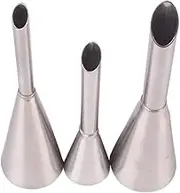 3pcs Piping Nozzles, Stainless Steel Cream Icing Piping Puff Nozzle Tip Long Pipe DIY Small Pastry Cake Baking Sugar Craft Decorating Tools
