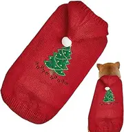 Pet Winter Knitwear, Dog Sweater with Hat, Dog Sweater with Christmas Tree, Pet Christmas Clothing, Dog Christmas Sweater with Hat