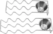 Taco Holders Tortilla Rack Tortilla Pancake Rack with Sauce Cups for Home, Kitchen