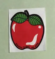 Mello Smello Die-cut Apple Scratch & Smell sniff Sticker, Vintage - Exc. cond!
