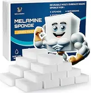 [welsberg] 20x Magic Eraser Sponges 3.9x2.7x1.2 inches, White Melamine Miracle Cleaning Pads for White Walls, Floors, Shoes, Kitchen, Bathroom, Household, Multi-Surface Sponges, Strong Cleaning Power
