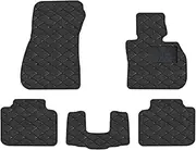 BPOOBP Right-Hand Drive Custom Floor Mats fit for BMW X1 F48 2015-2022 Waterproof Car Floor Liners Set Car Front & Rear Protective Pads Non-Slip Leather Car Carpet Black