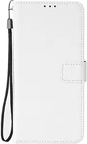 [YKNIUFLY] Case for Oppo A78 4G, PU Leather Flip Folio Wallet Cover, with Card Slots, Case Cover for Oppo A78 4G.(White)