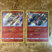 Scorbunny Raboot Shiny Shining Fates Holo Rare Set of x2 ALL MINT Card