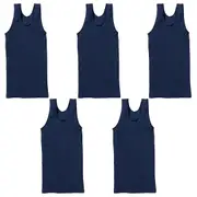 Bonds 5 Packs Navy Mens Chesty Cotton Plain Singlet Vest Tank Top Undergarment M7NLO